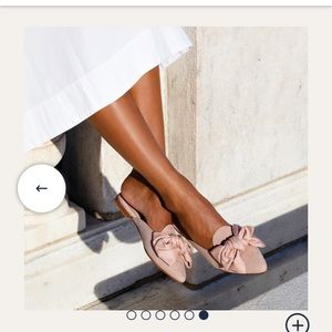 Margaux pink bow mules